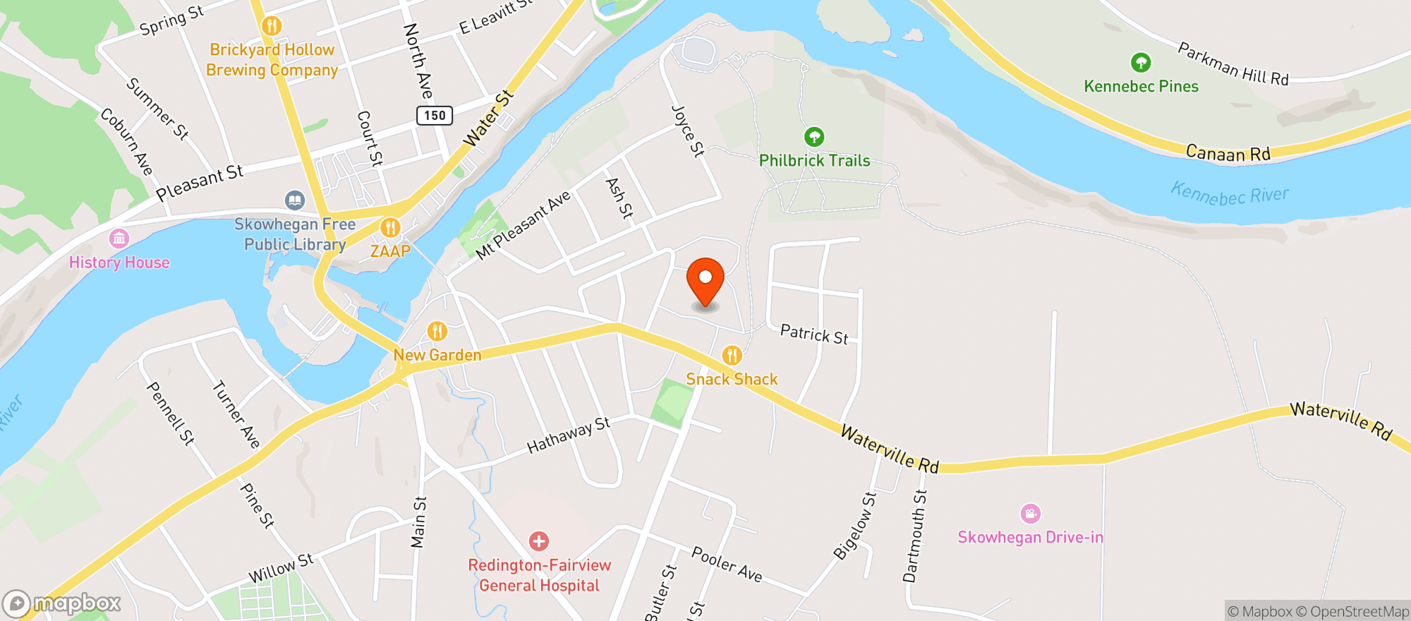 Map showing Laney's Pit Stop