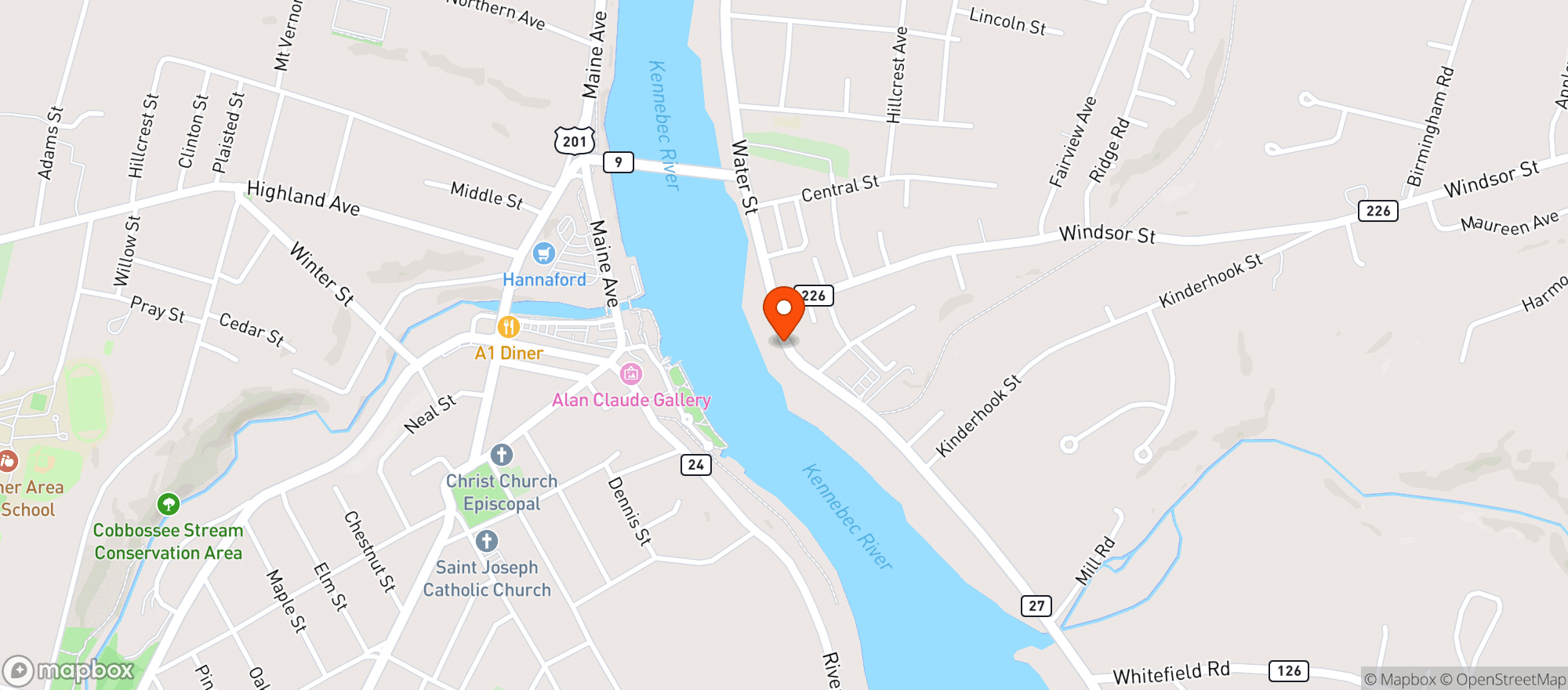 Map showing Randolph Gas Station