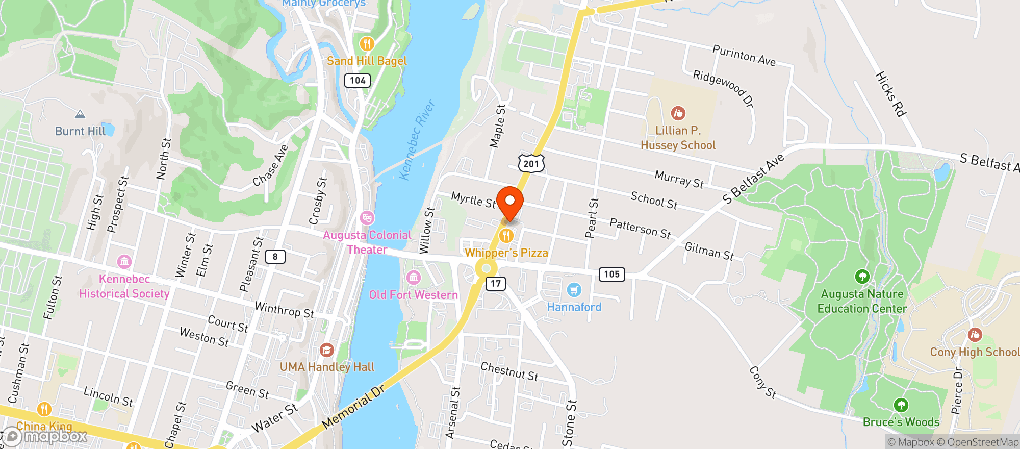 Map showing Lisas Rest & Lounge