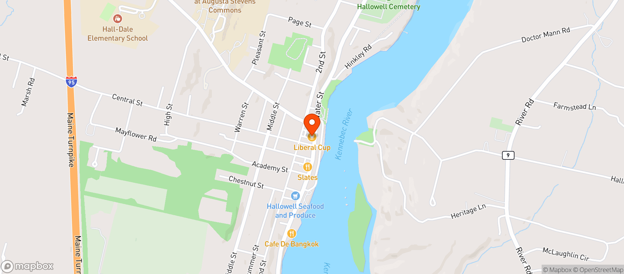 Map showing Liberal Cup