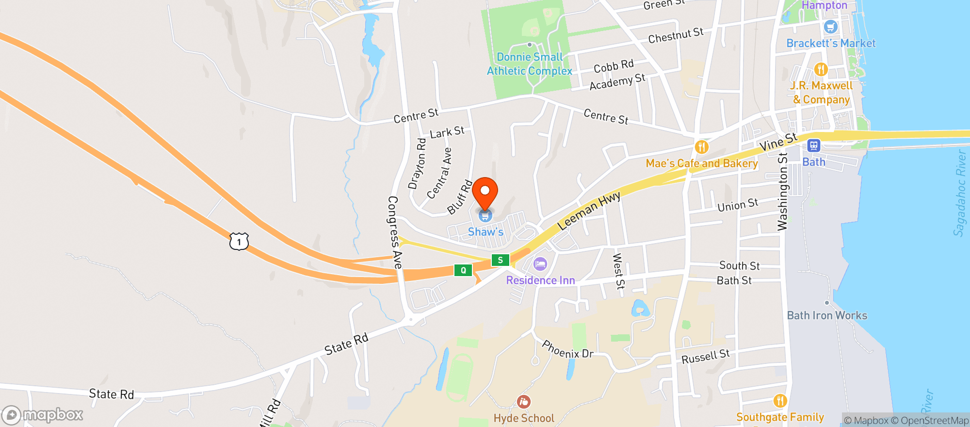 Map showing Shaws - 00553 - Bath