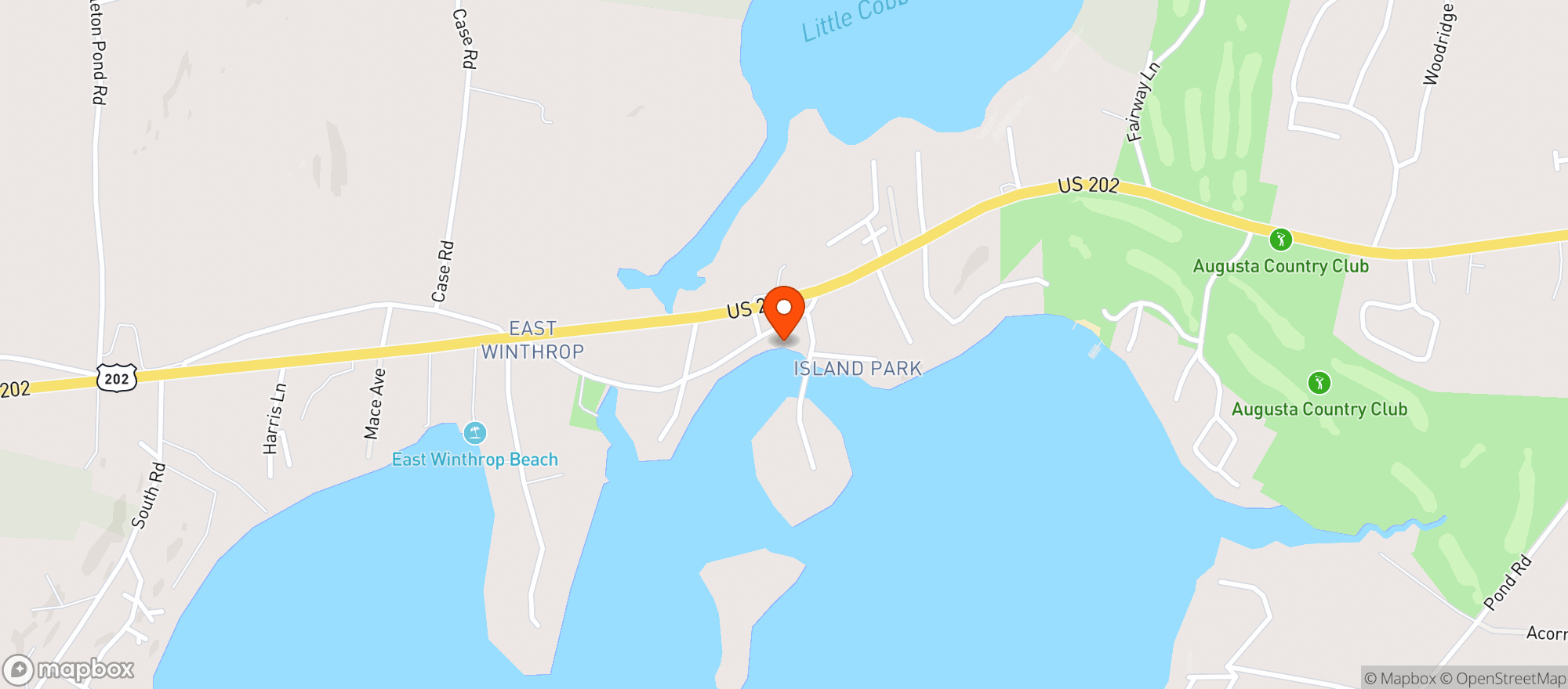 Map showing Lakeside Lodging