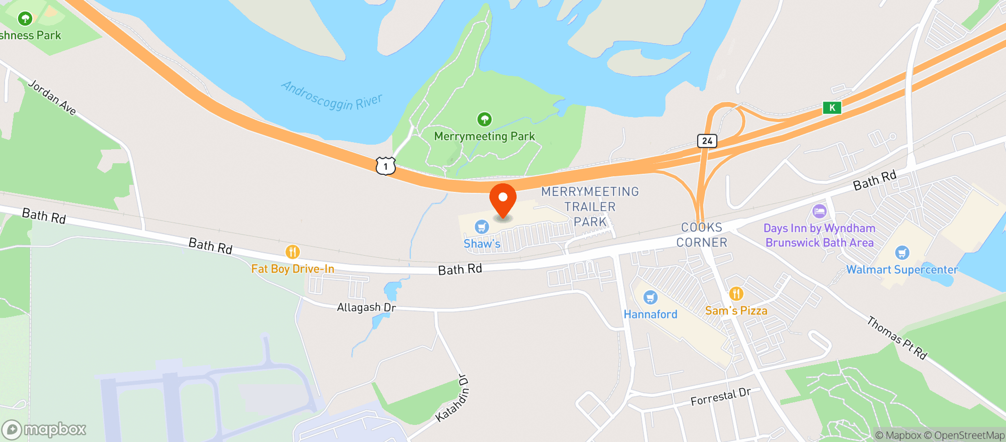 Map showing Shaws - 00628 - Brunswick