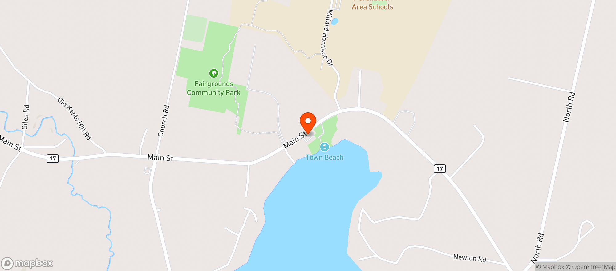 Map showing Weathervane Restaurant