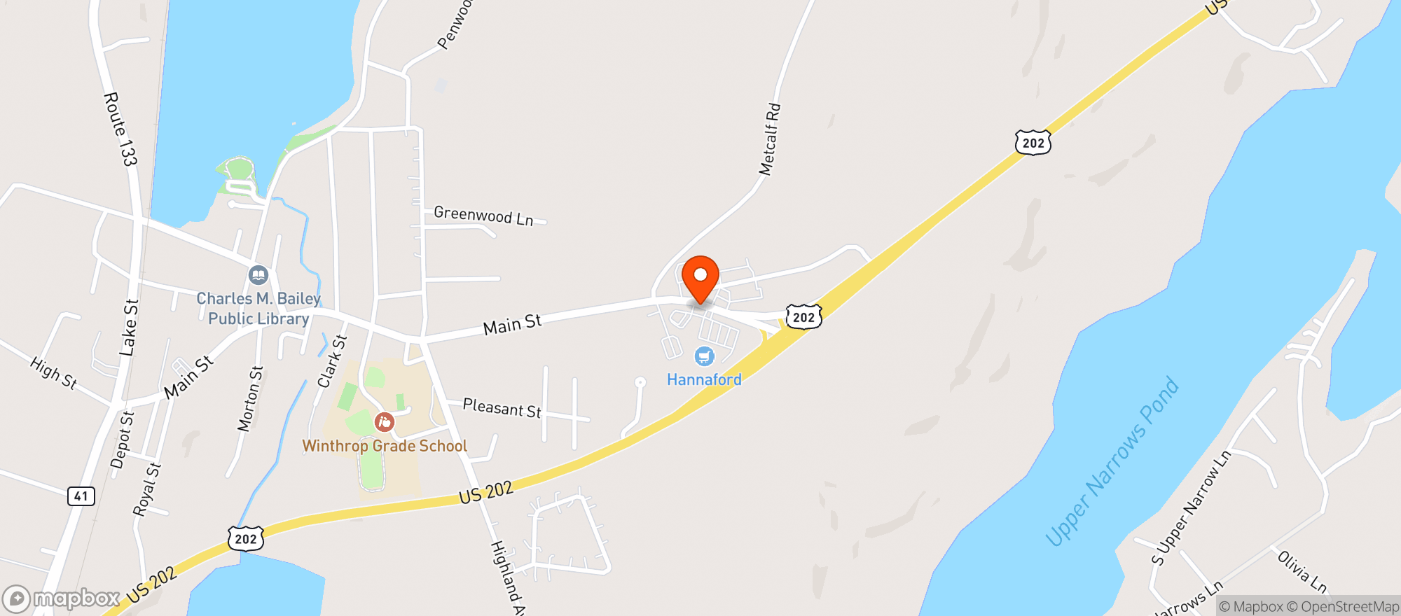 Map showing Hannaford