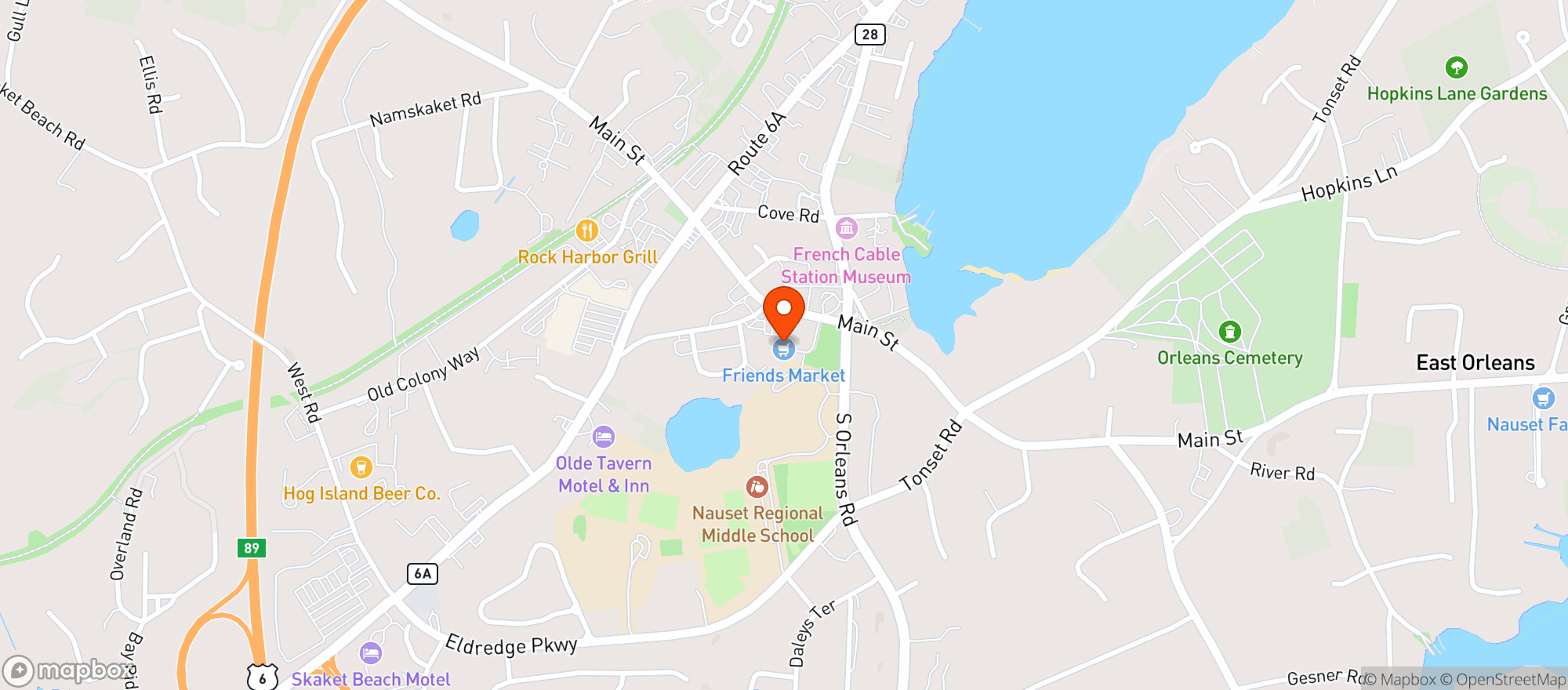 Map showing Friend's Marketplace