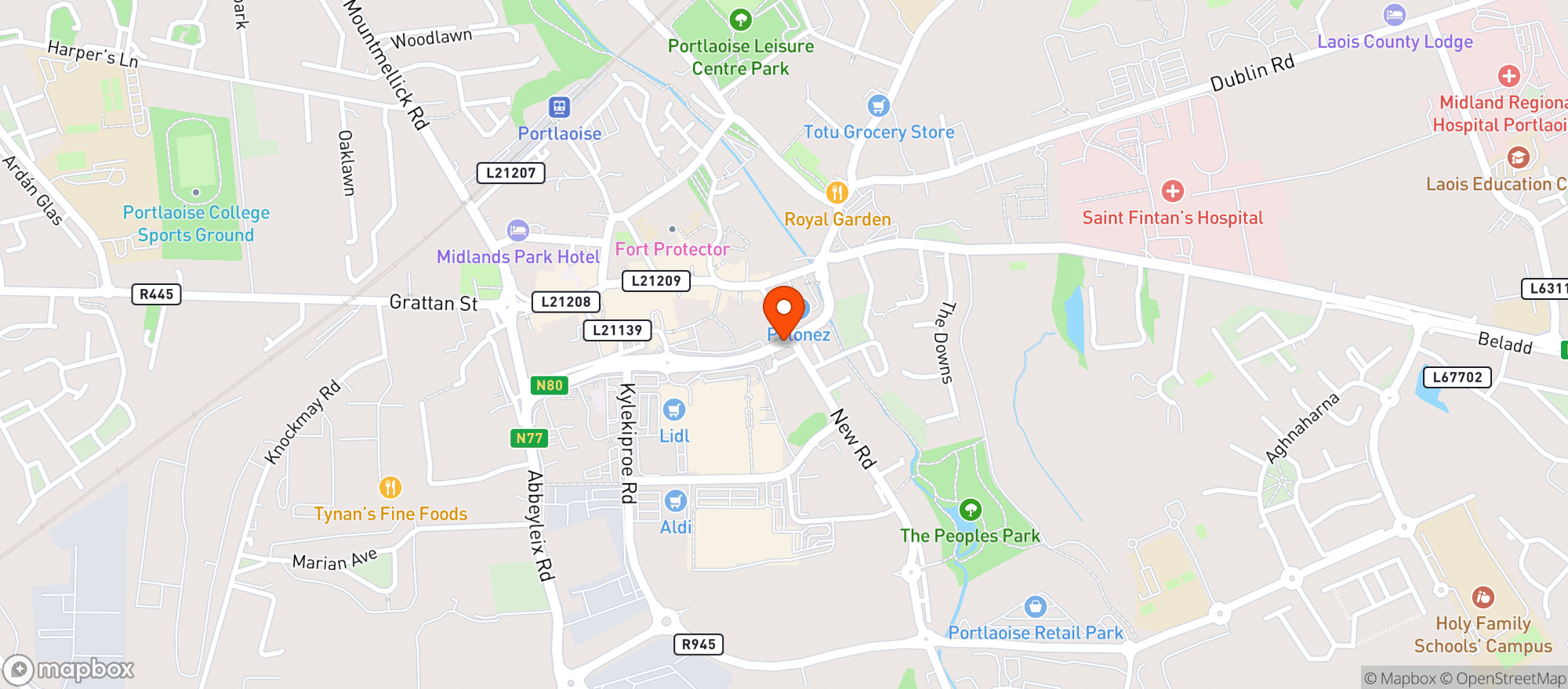 Map showing Dunnes Stores