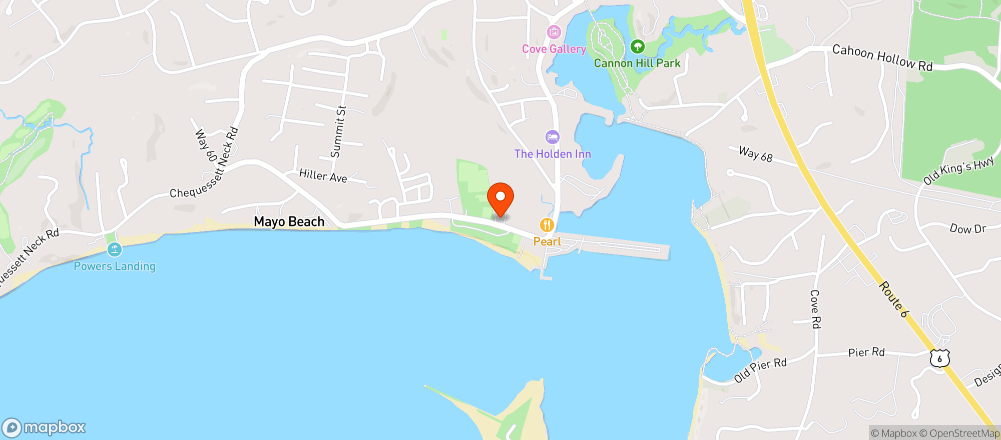 Map showing Bookstore & Restaurant