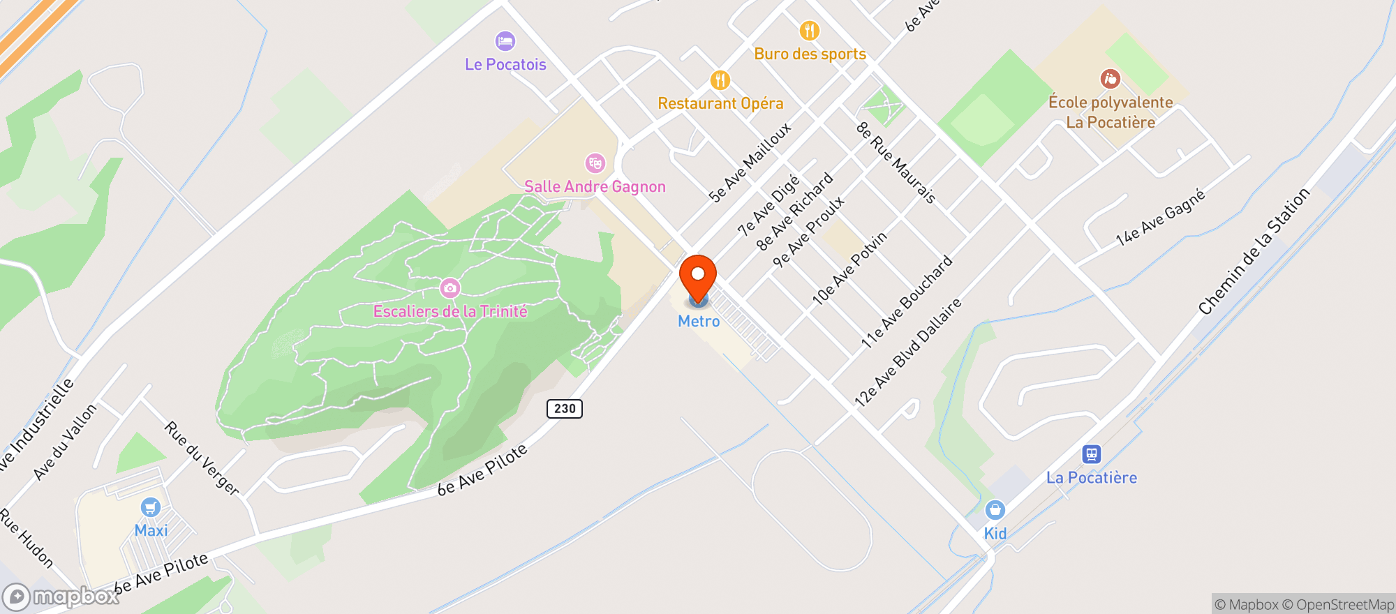 Map showing Provigo Steve Mckinnon