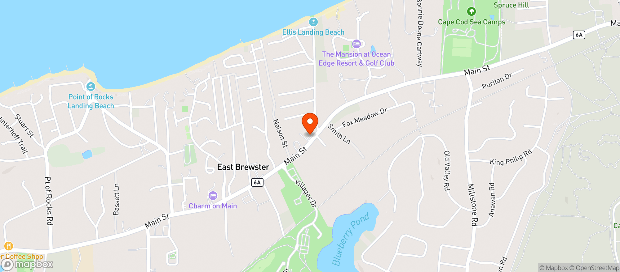 Map showing Brewster Farms