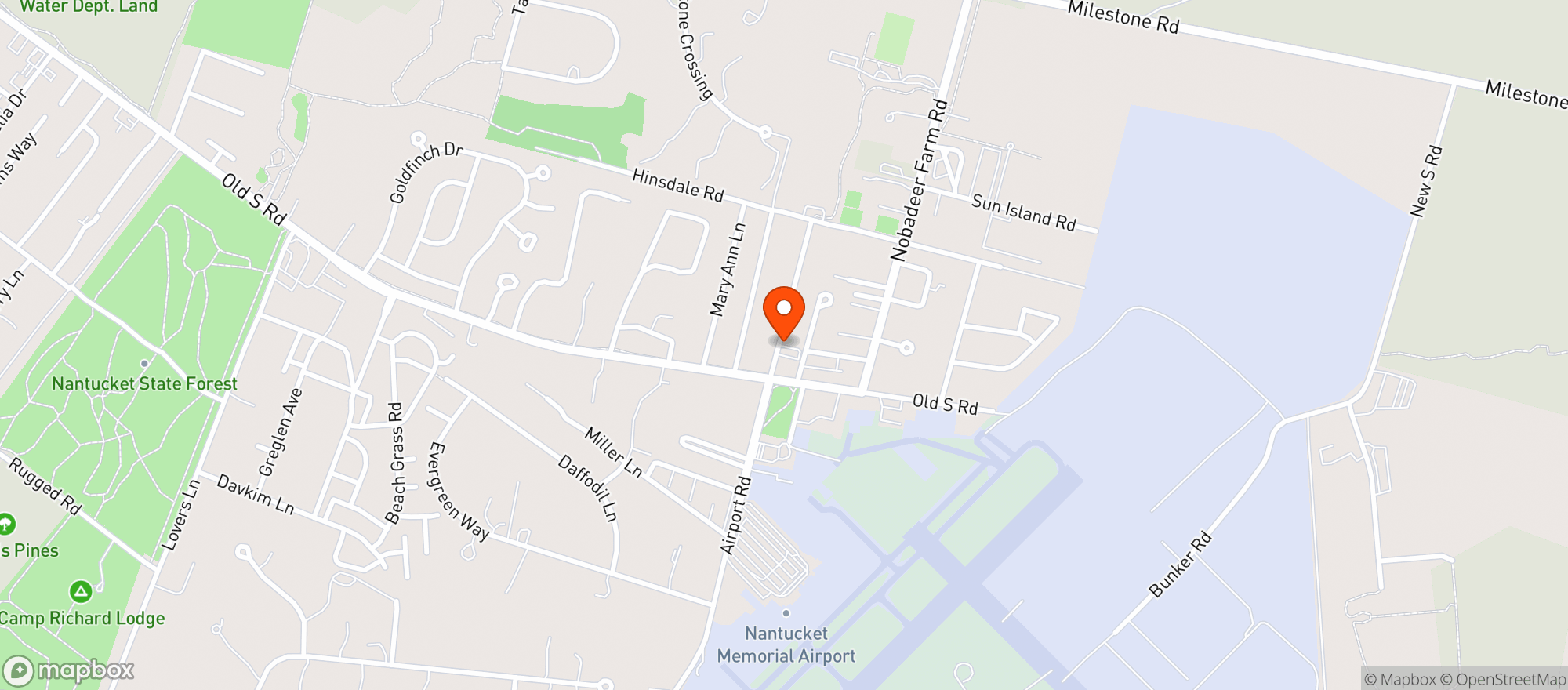 Map showing The Hungry Minnow - Nantucket - Macys Lane