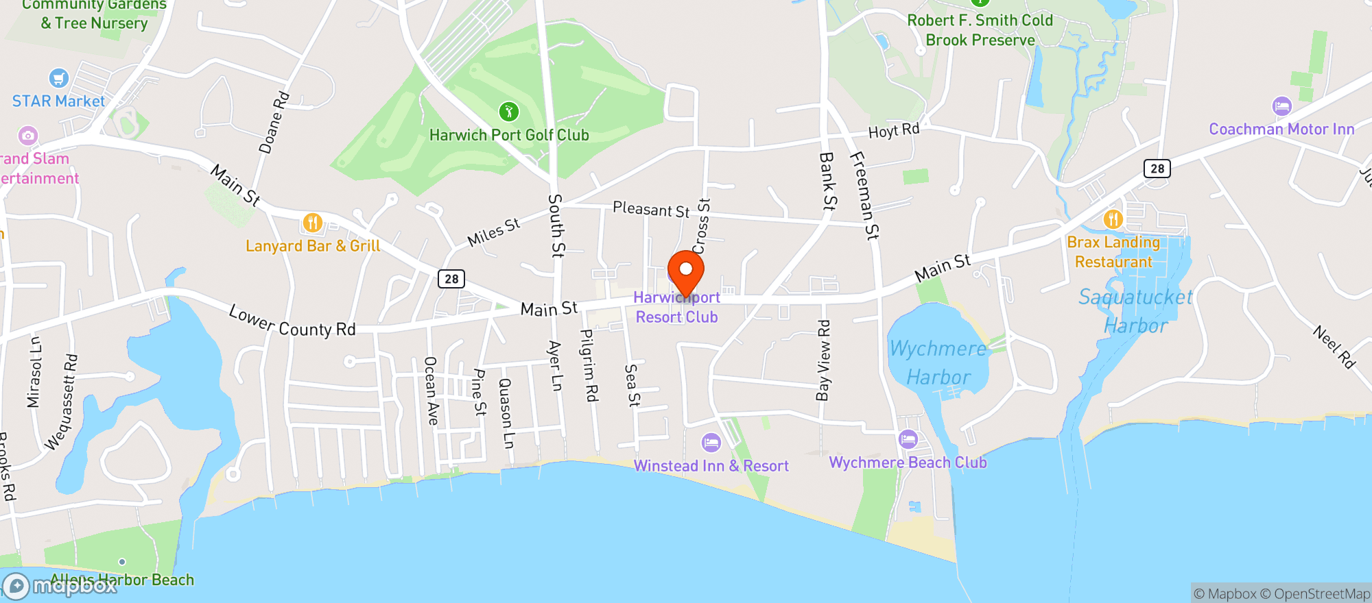 Map showing CRANBERRY LIQUORS