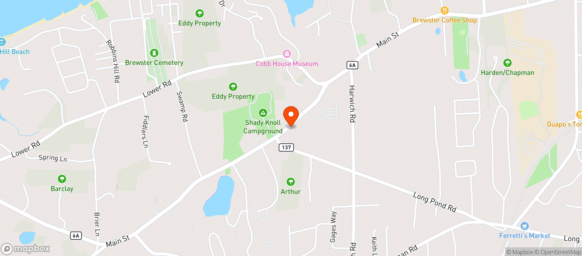 Map showing Brewster Village Market Place