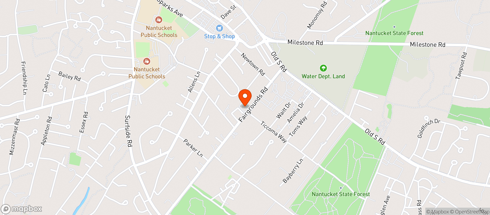 Map showing Nantucket Fairgrounds