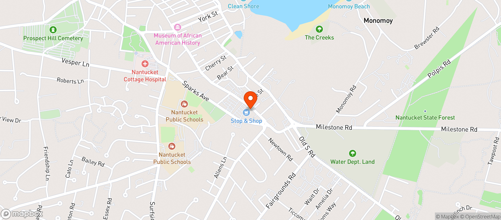 Map showing Nantucket Wine & Spirits