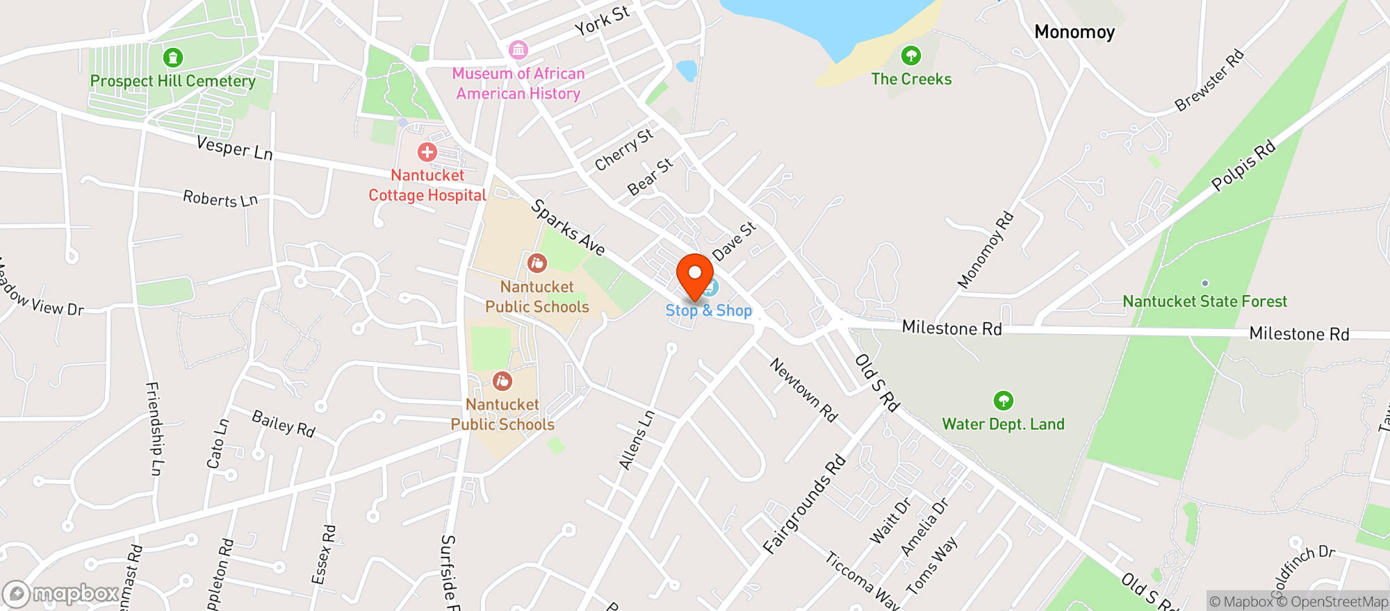 Map showing Stop & Shop - 2415 - Nantucket