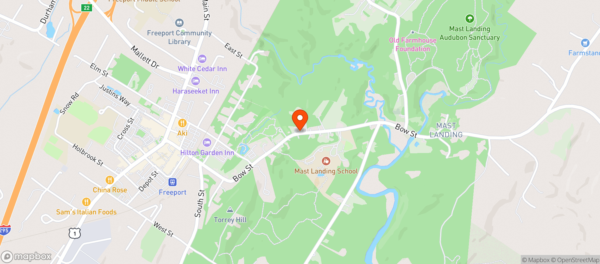 Map showing BOW STREET / FREEPORT