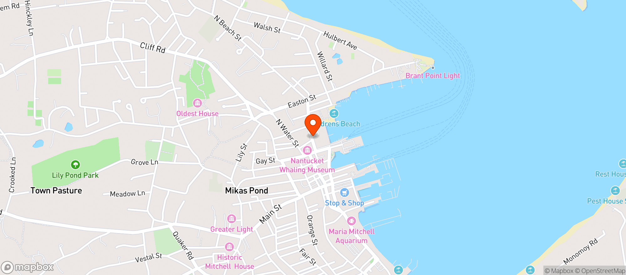 Map showing Nantucket Yacht Club