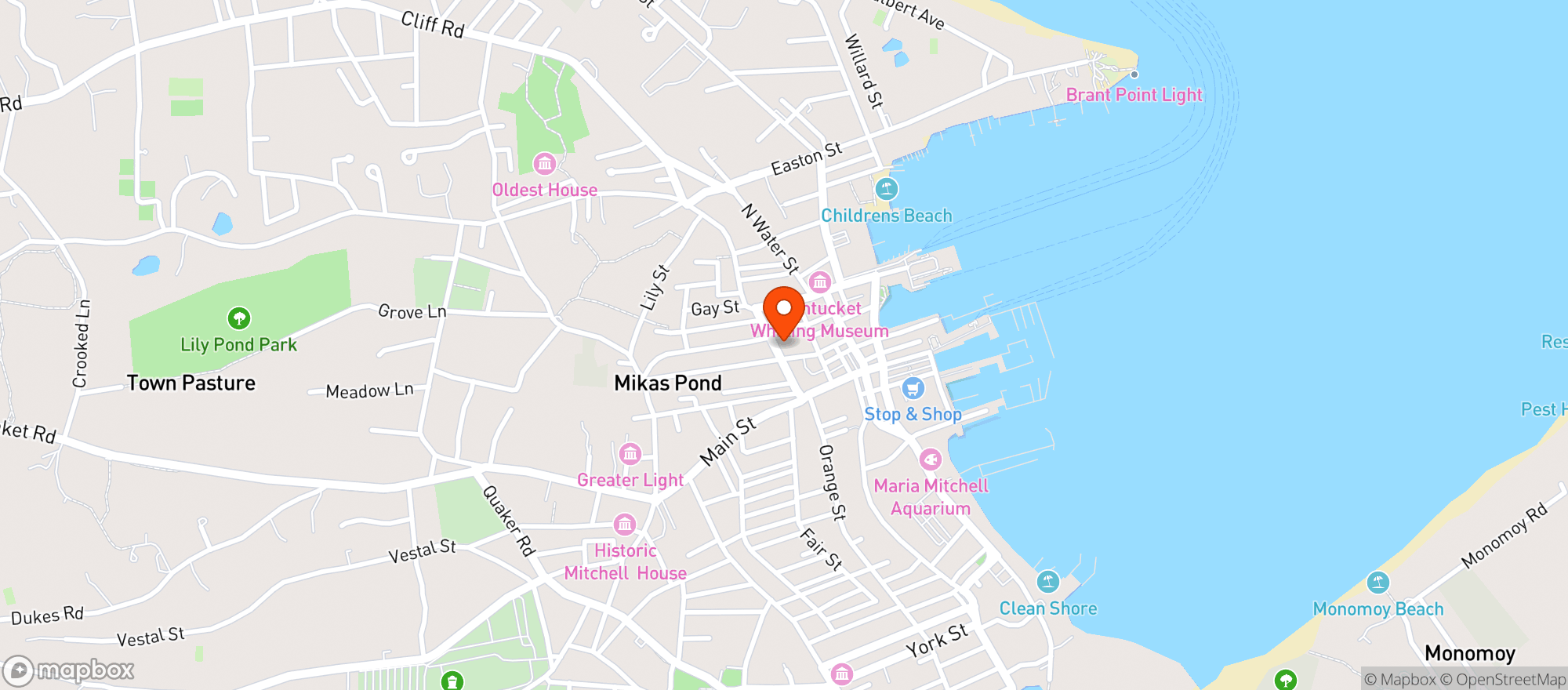 Map showing Faraway Hotel Nantucket