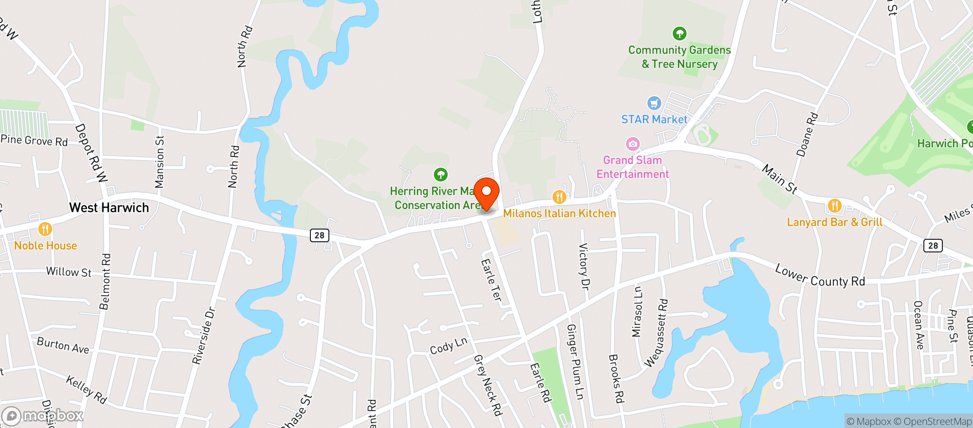 Map showing Lukes Super Liquors