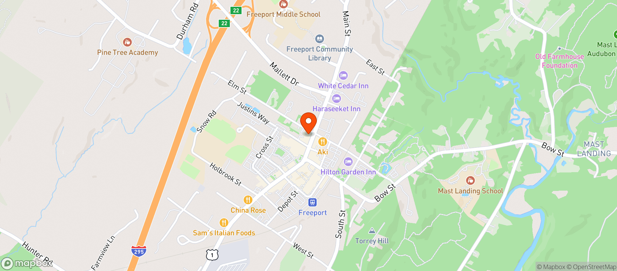 Map showing The Bakeshop