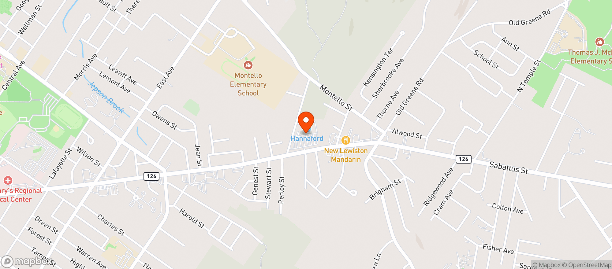 Map showing Hannaford