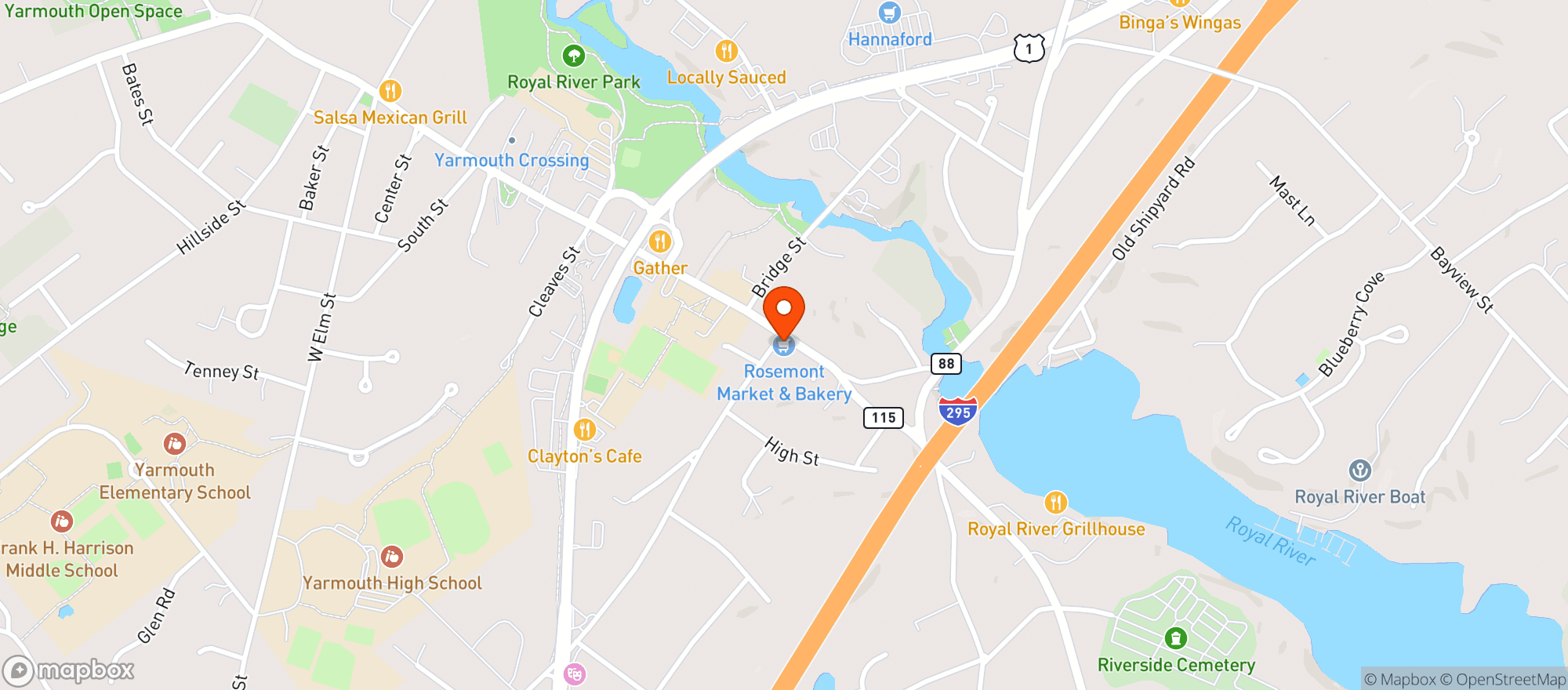 Map showing Rosemont Market And Bakery