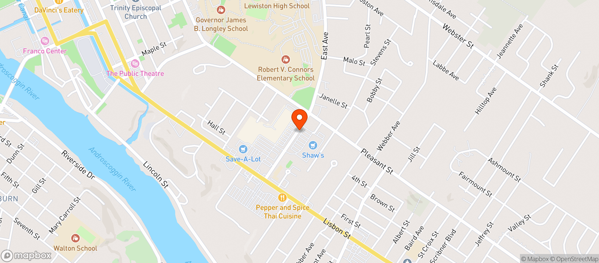 Map showing Shaws