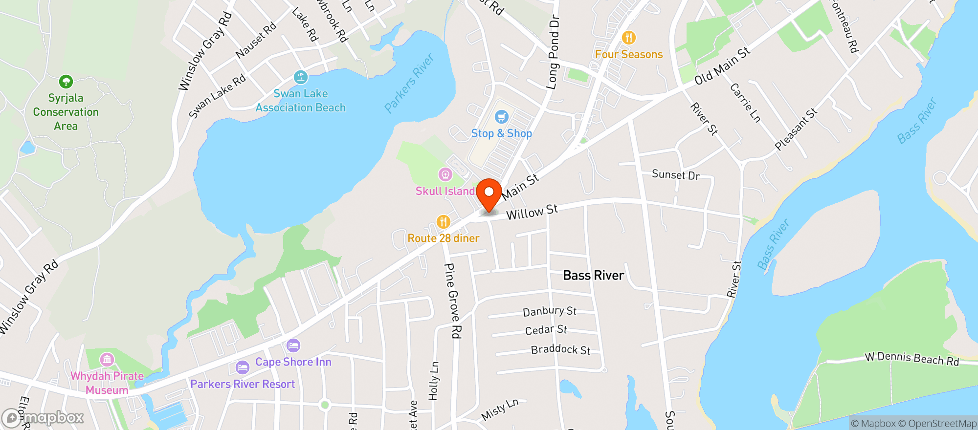 Map showing Moonshine Liquors