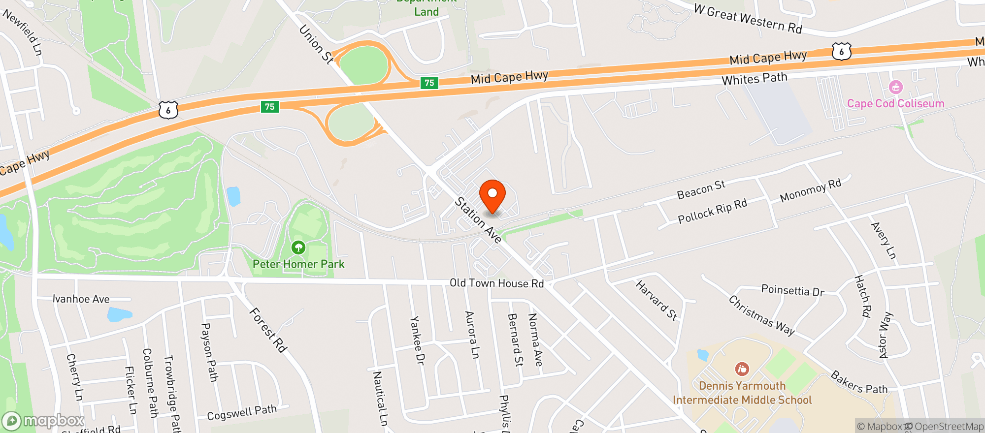 Map showing STOP & SHOP