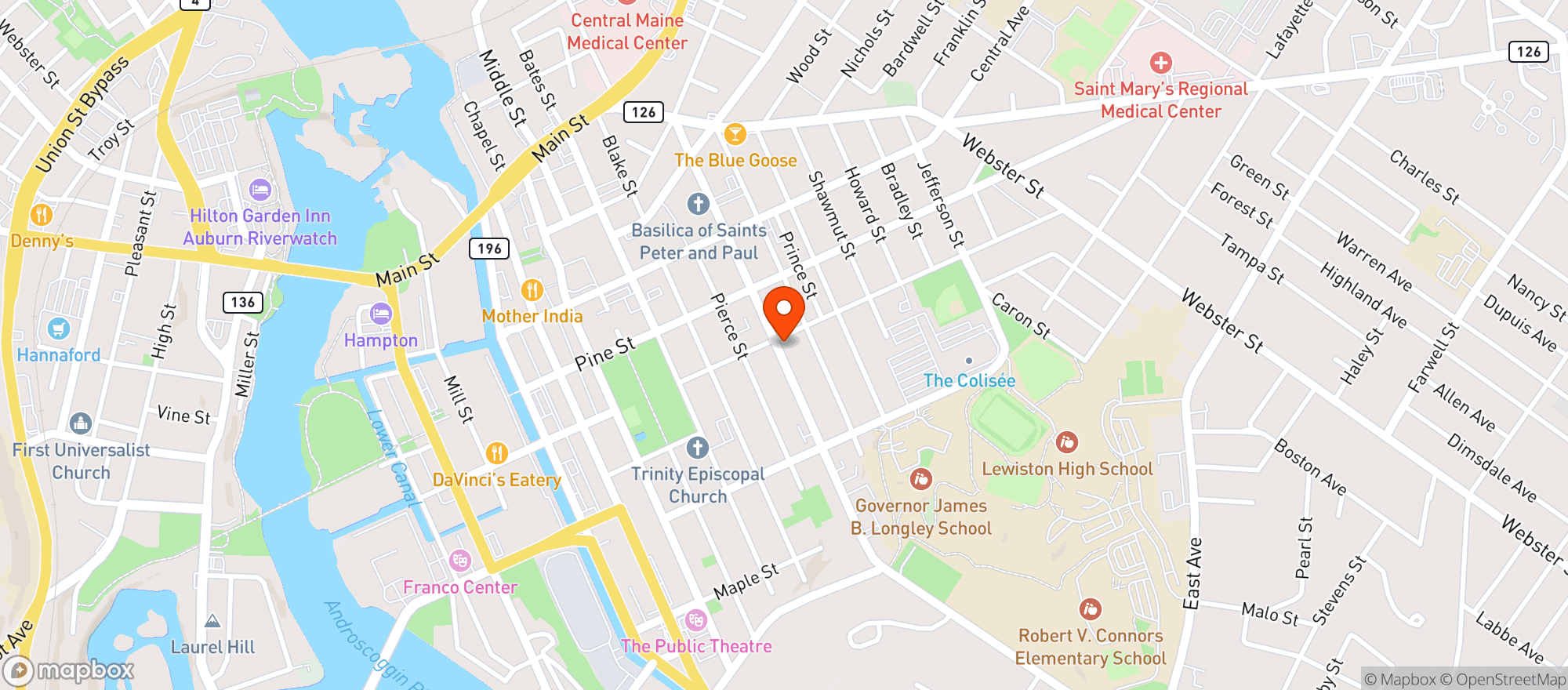 Map showing 7 Days Market