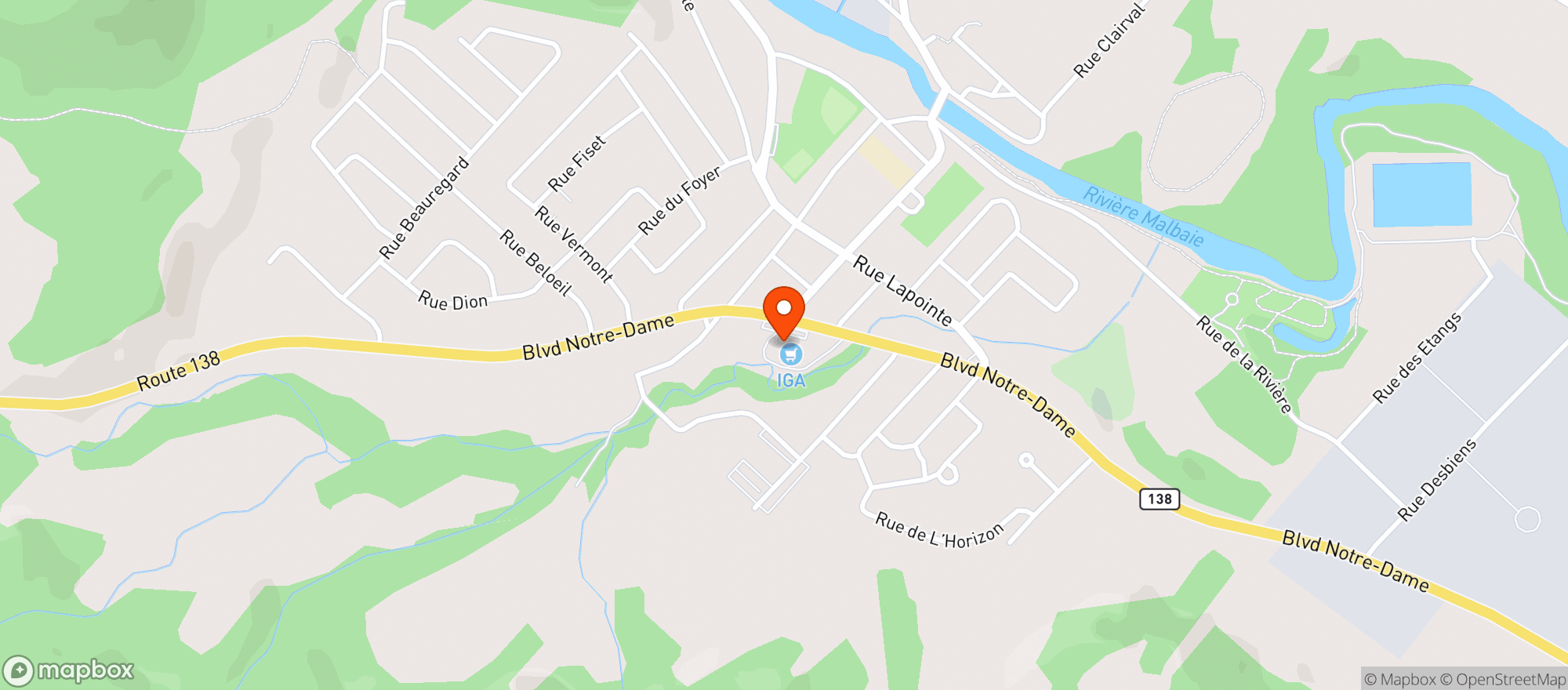 Map showing Iga Extra #8380 Beauport