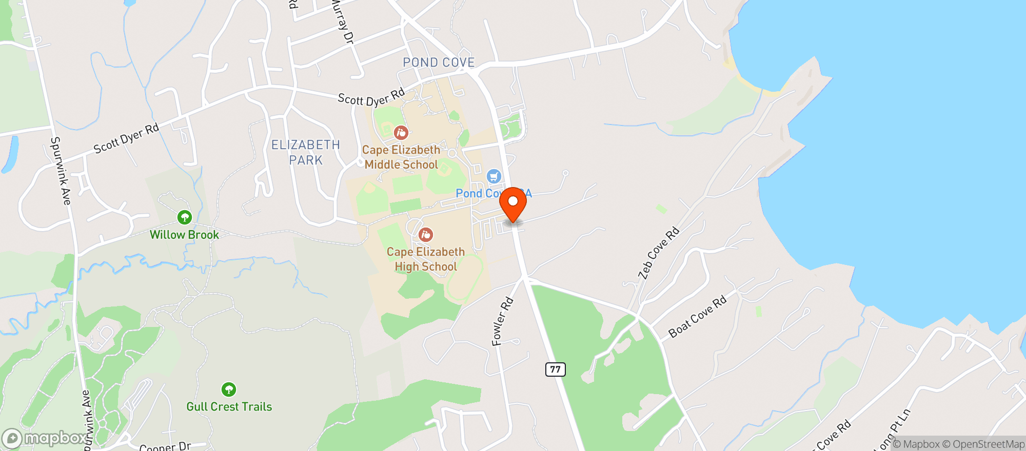 Map showing POND COVE IGA