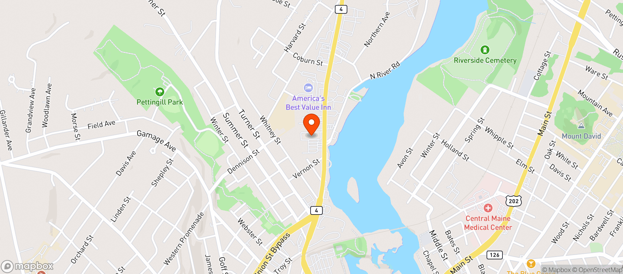 Map showing Gippers Sports Grill