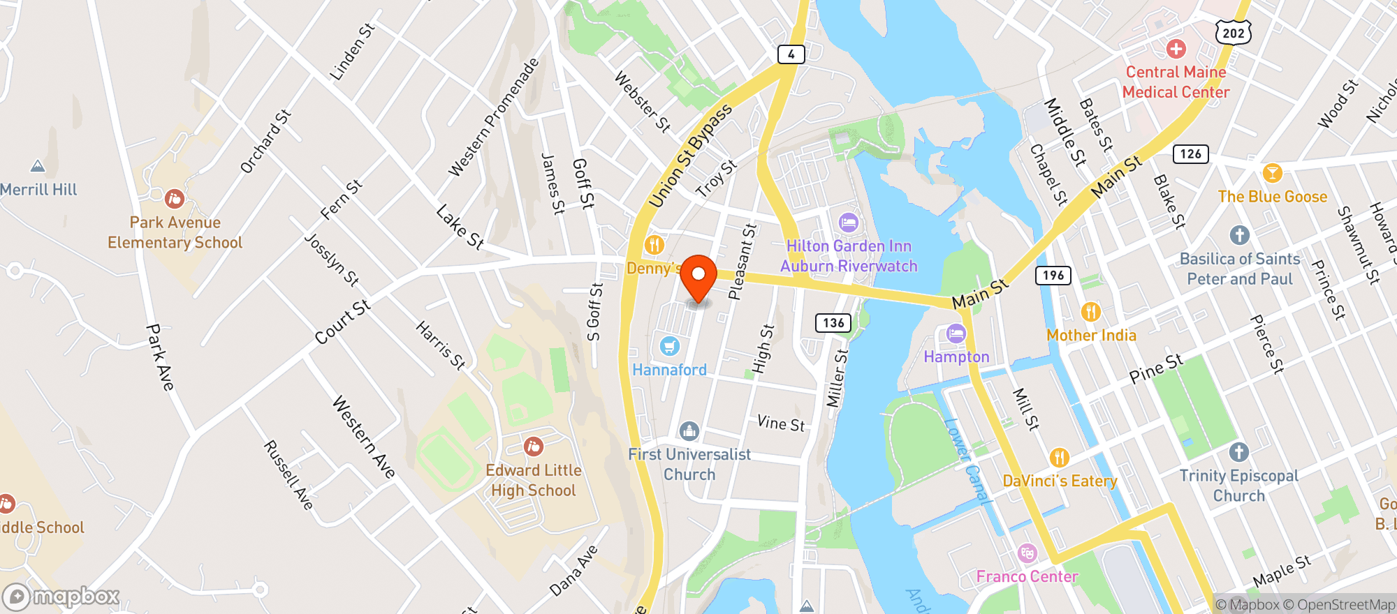 Map showing Hannaford