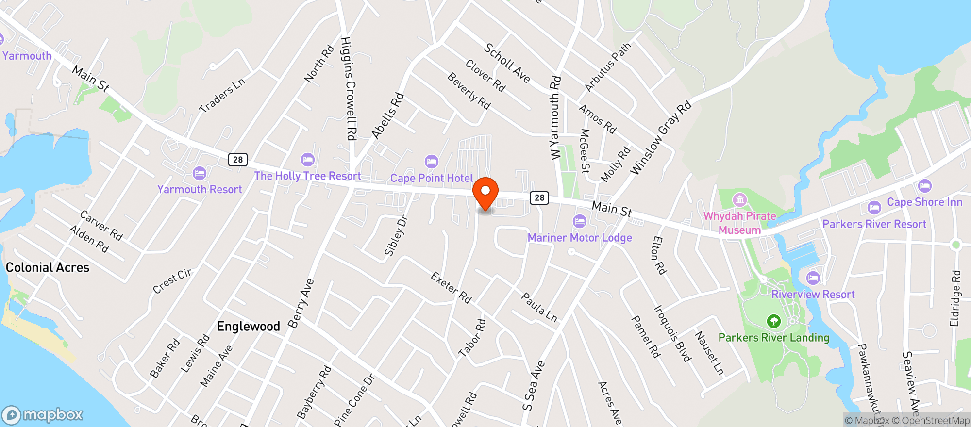 Map showing Luke's Super Liquors W.Yarmouth