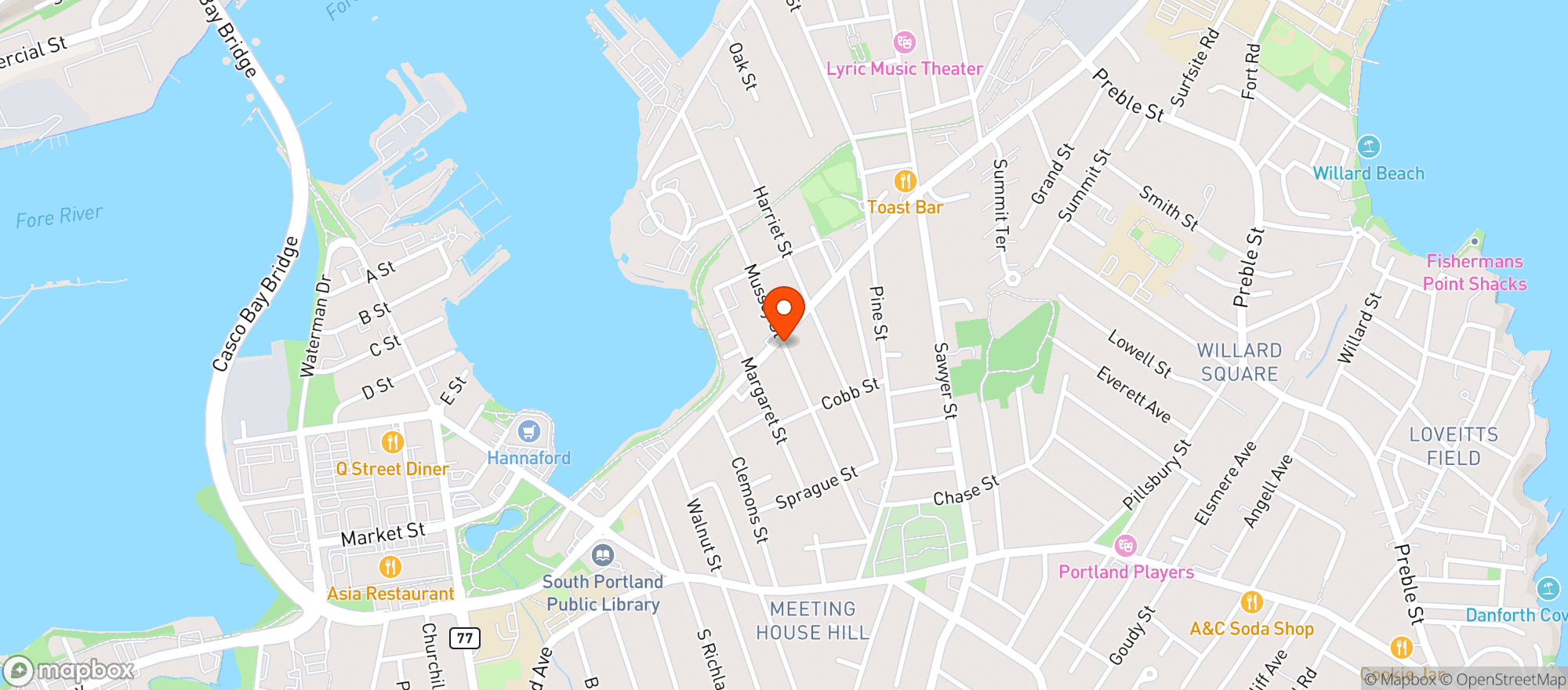Map showing Ferry Village Market