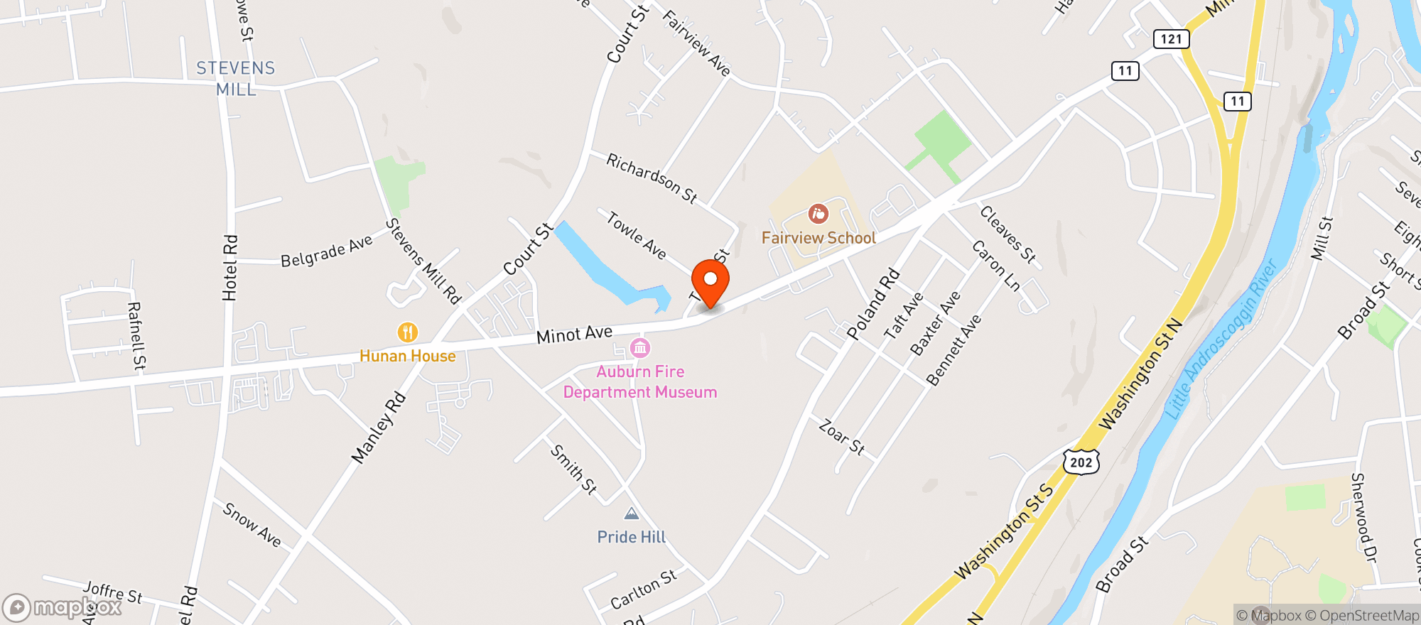 Map showing ROOPERS BEVERAGE & REDEMPTION