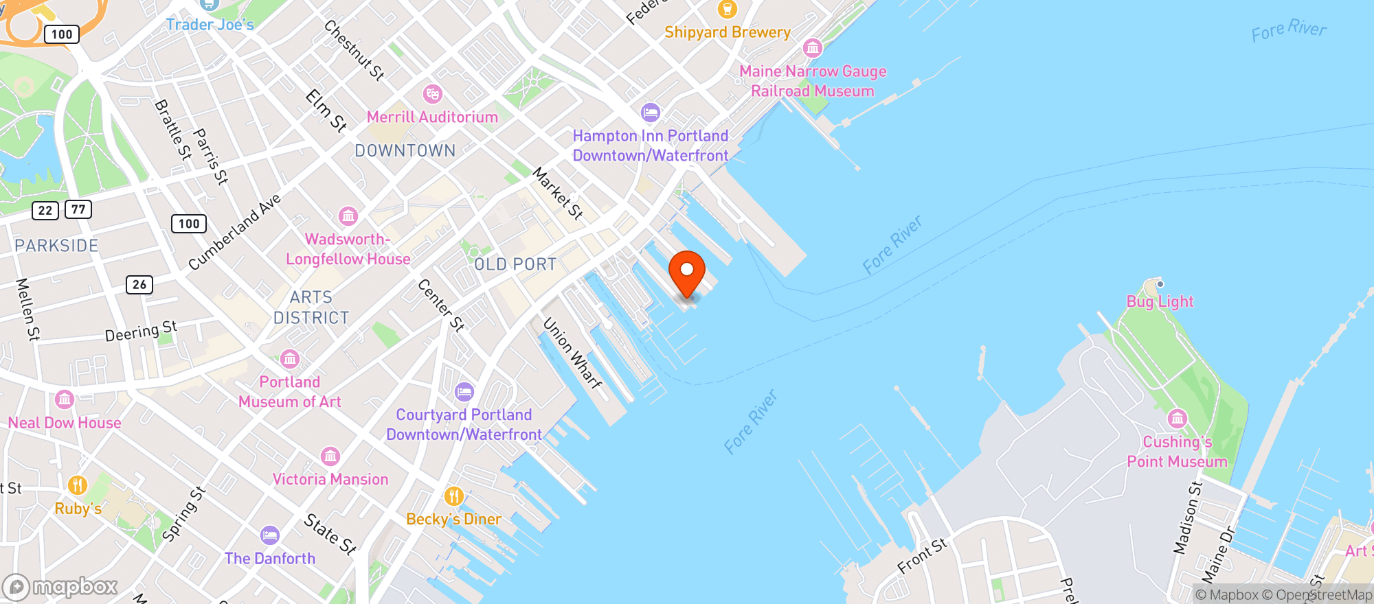 Map showing Lukes Lobster