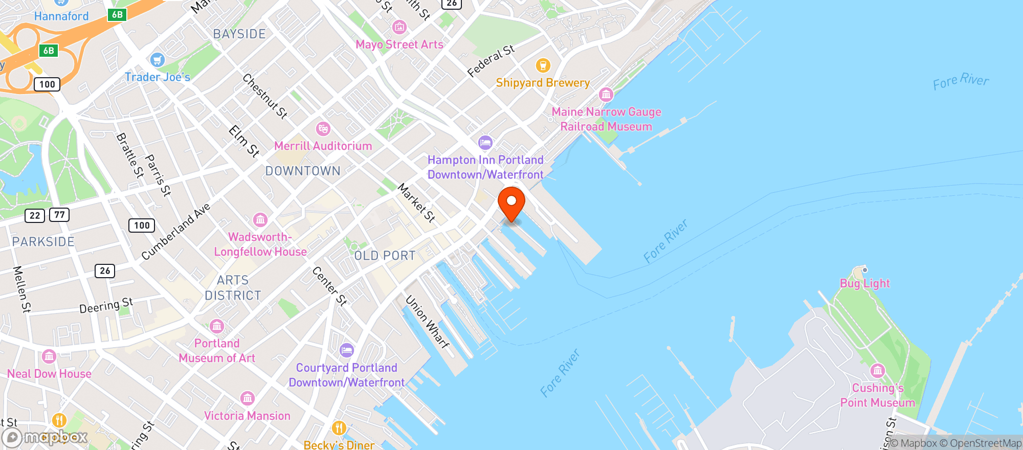 Map showing On The Rocks Cocktail