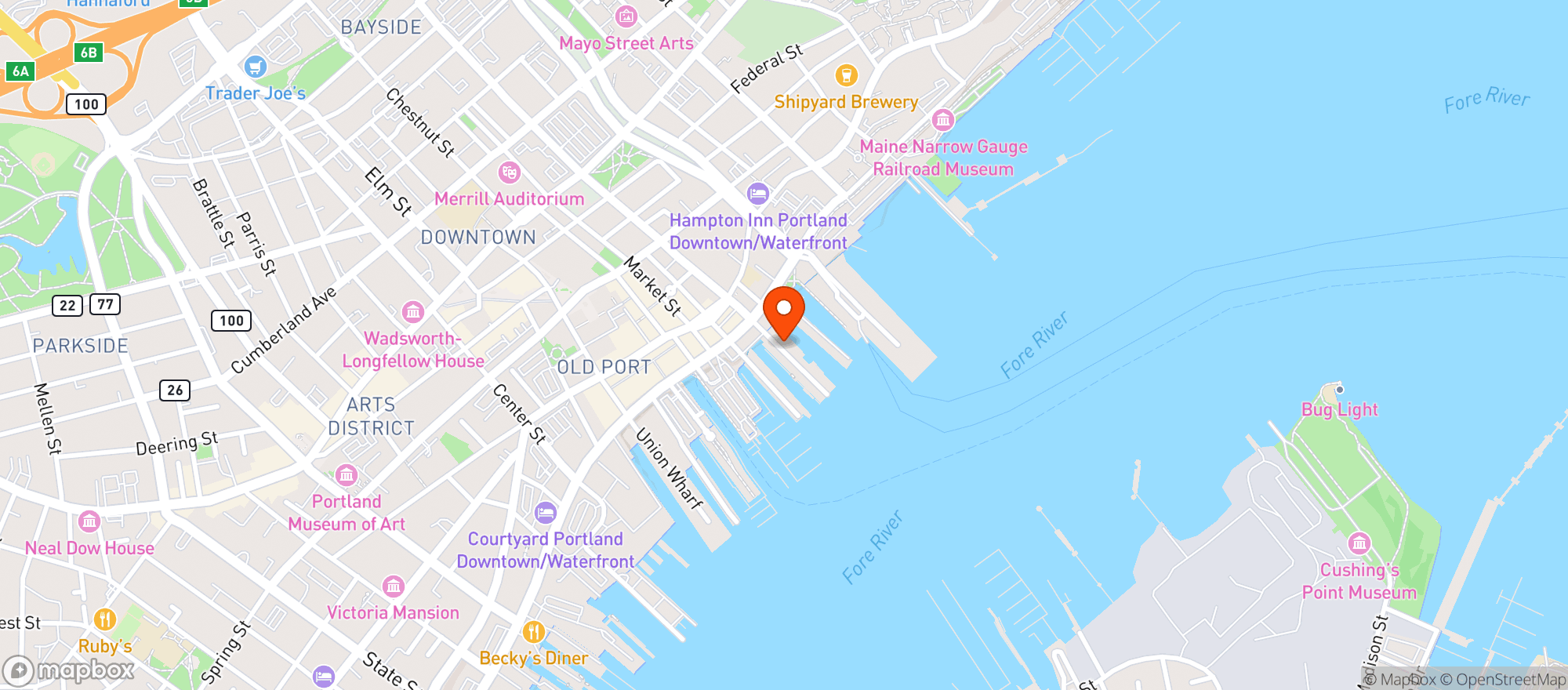 Map showing The Porthole