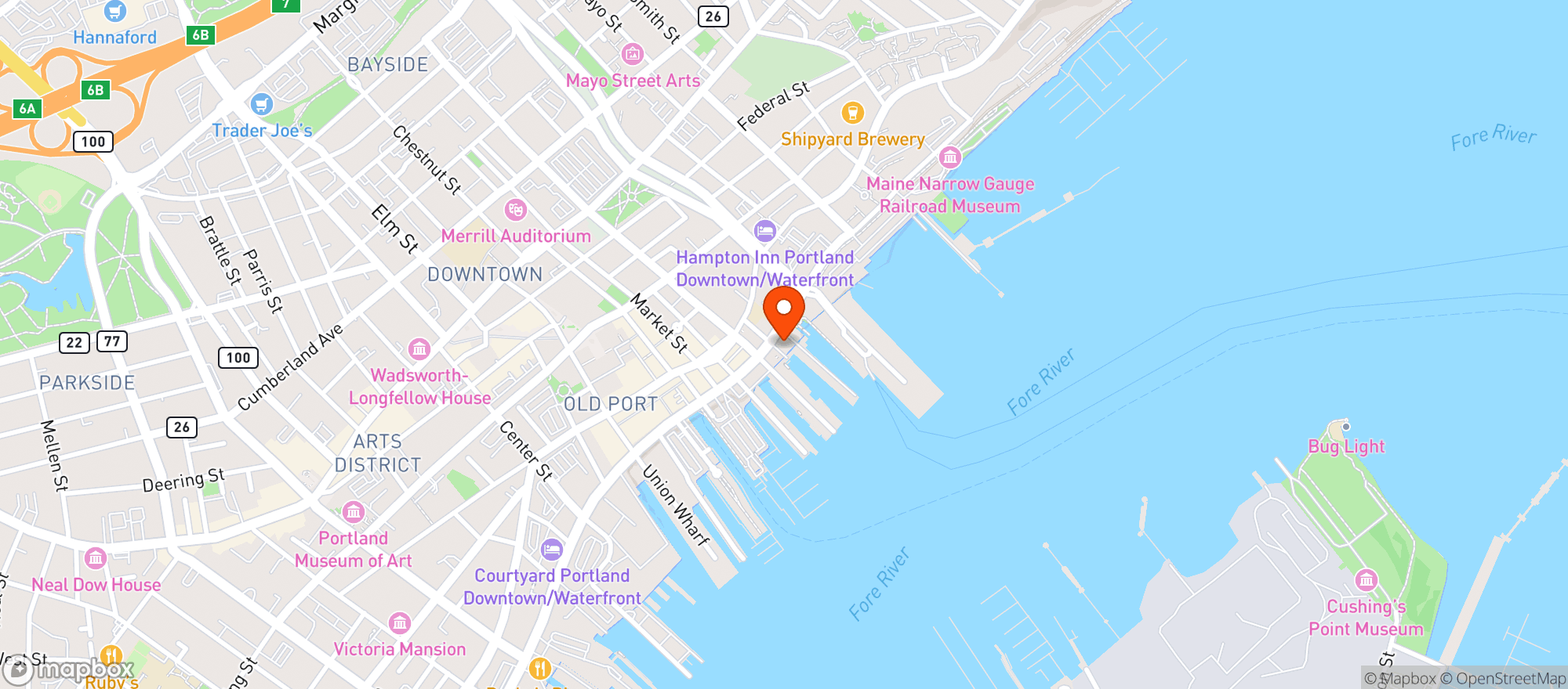 Map showing Boone S Fish House