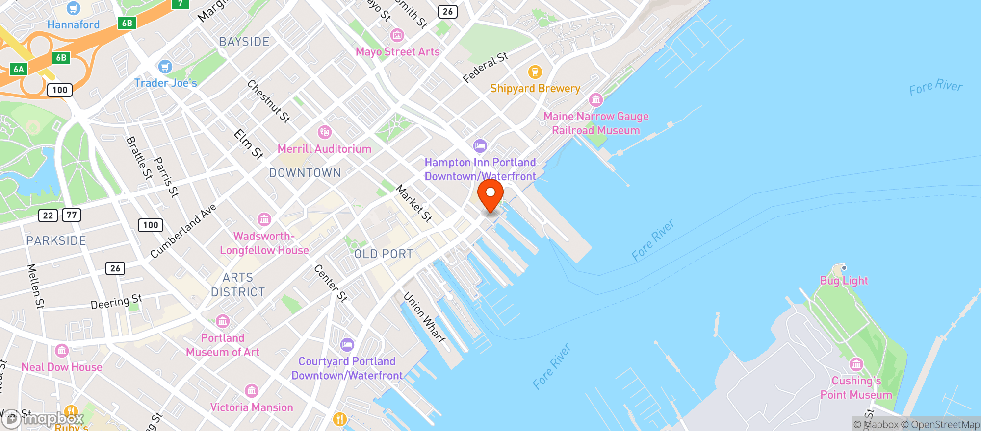 Map showing Dry Dock Restaurant