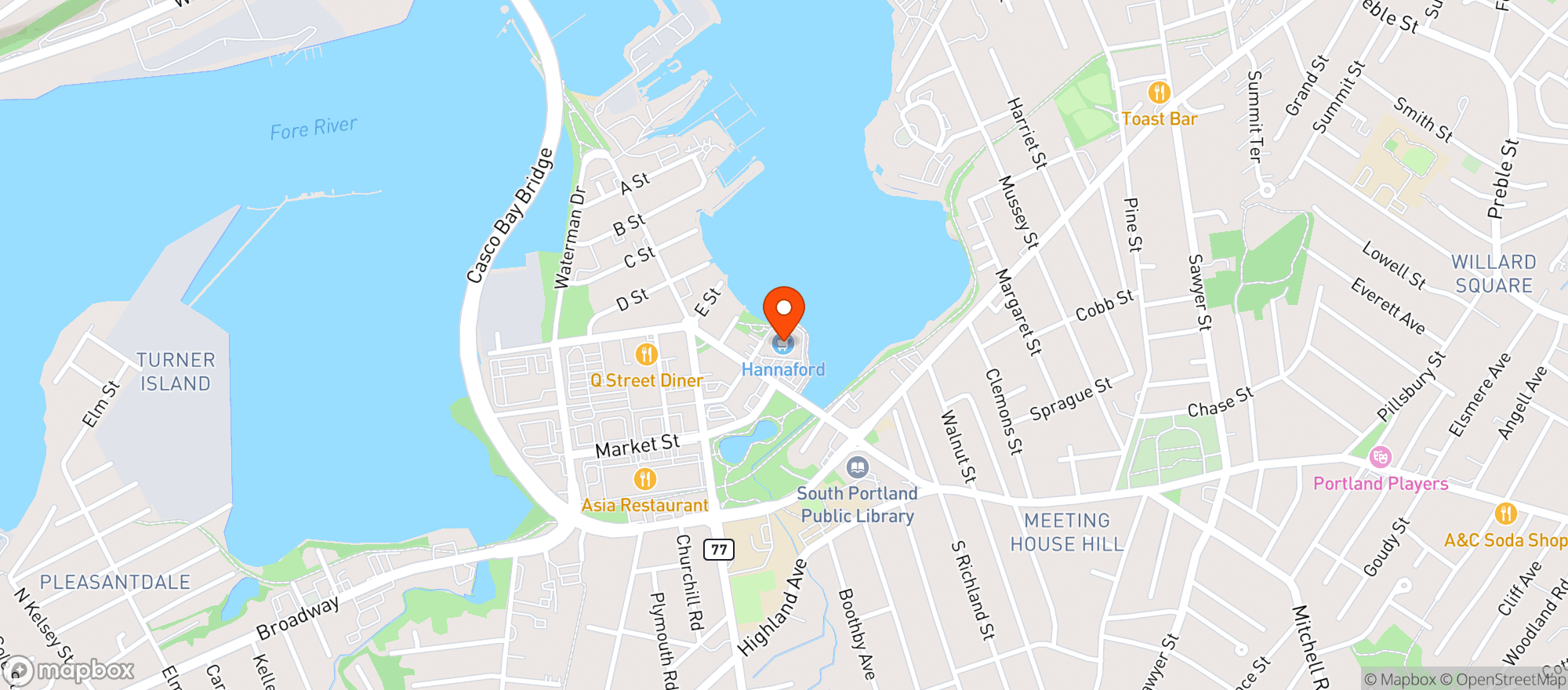 Map showing Hannaford