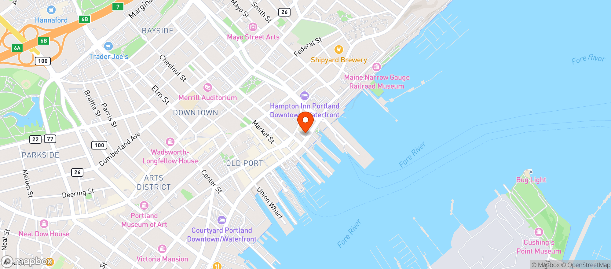 Map showing Old Port Sea Grill