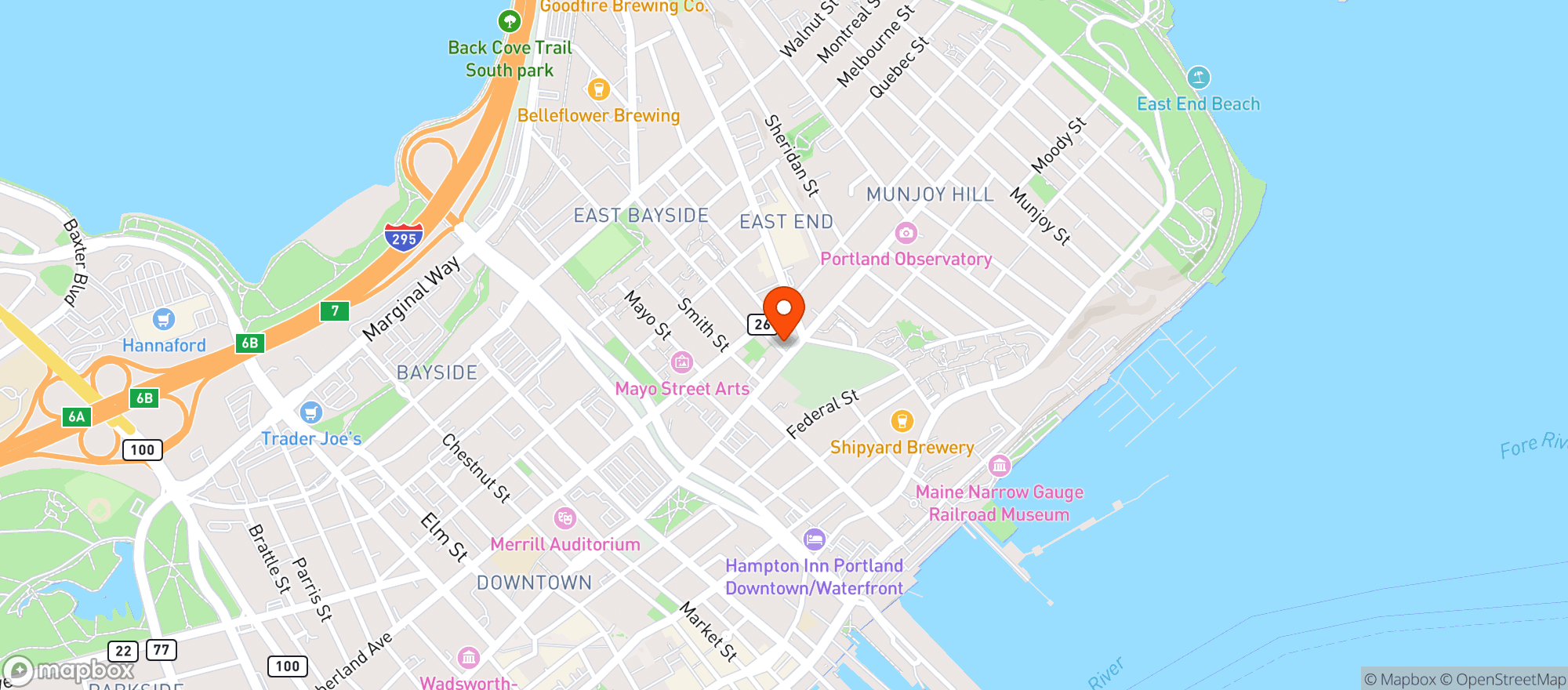 Map showing The End Of Portland