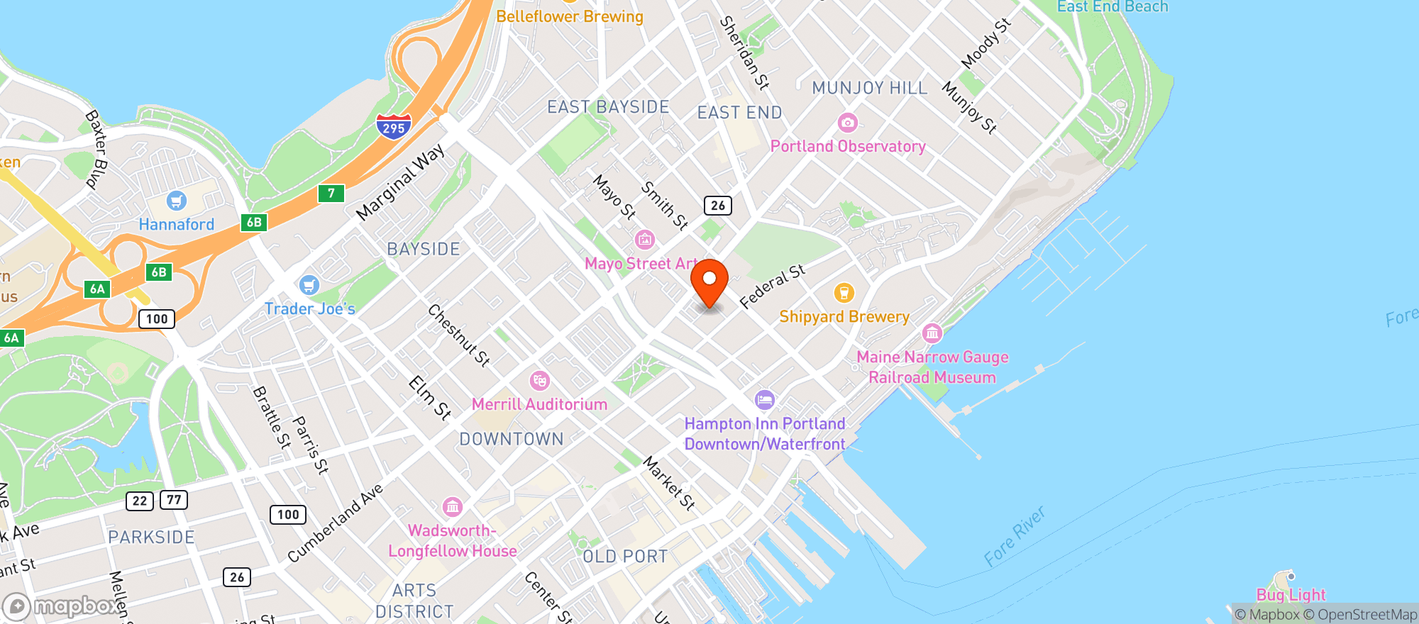 Map showing Portland Food Co Op