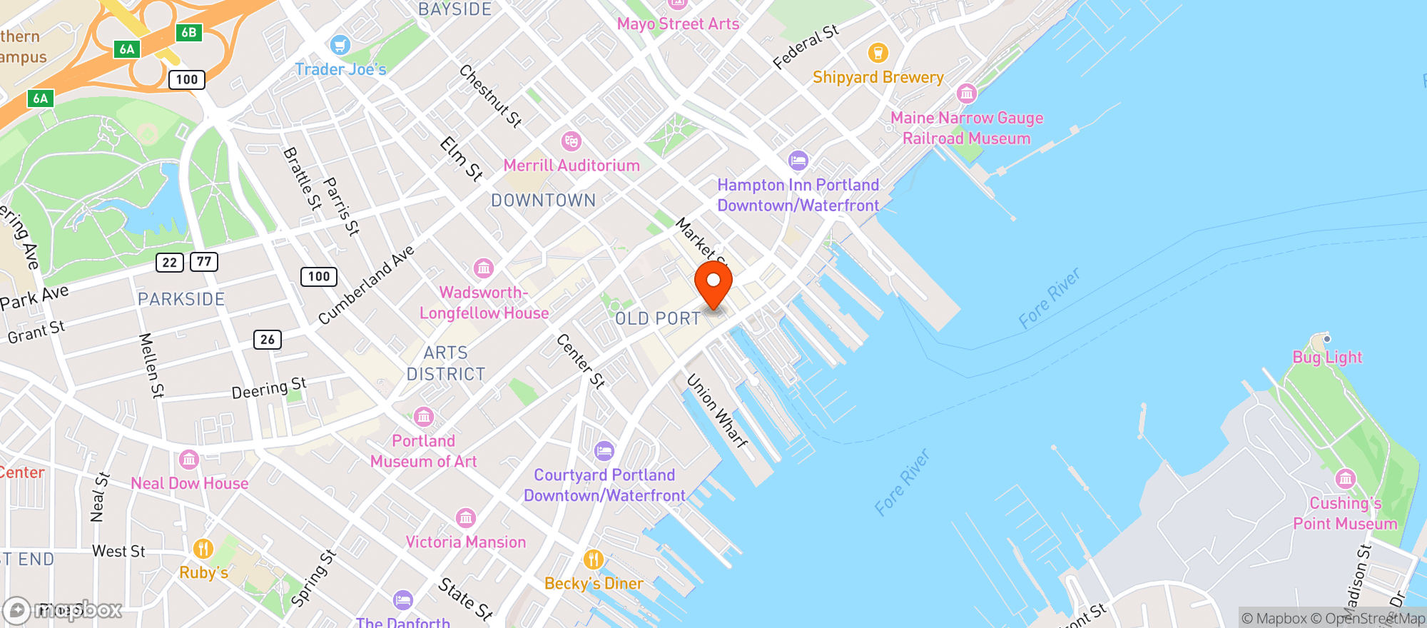Map showing Flowers Refined
