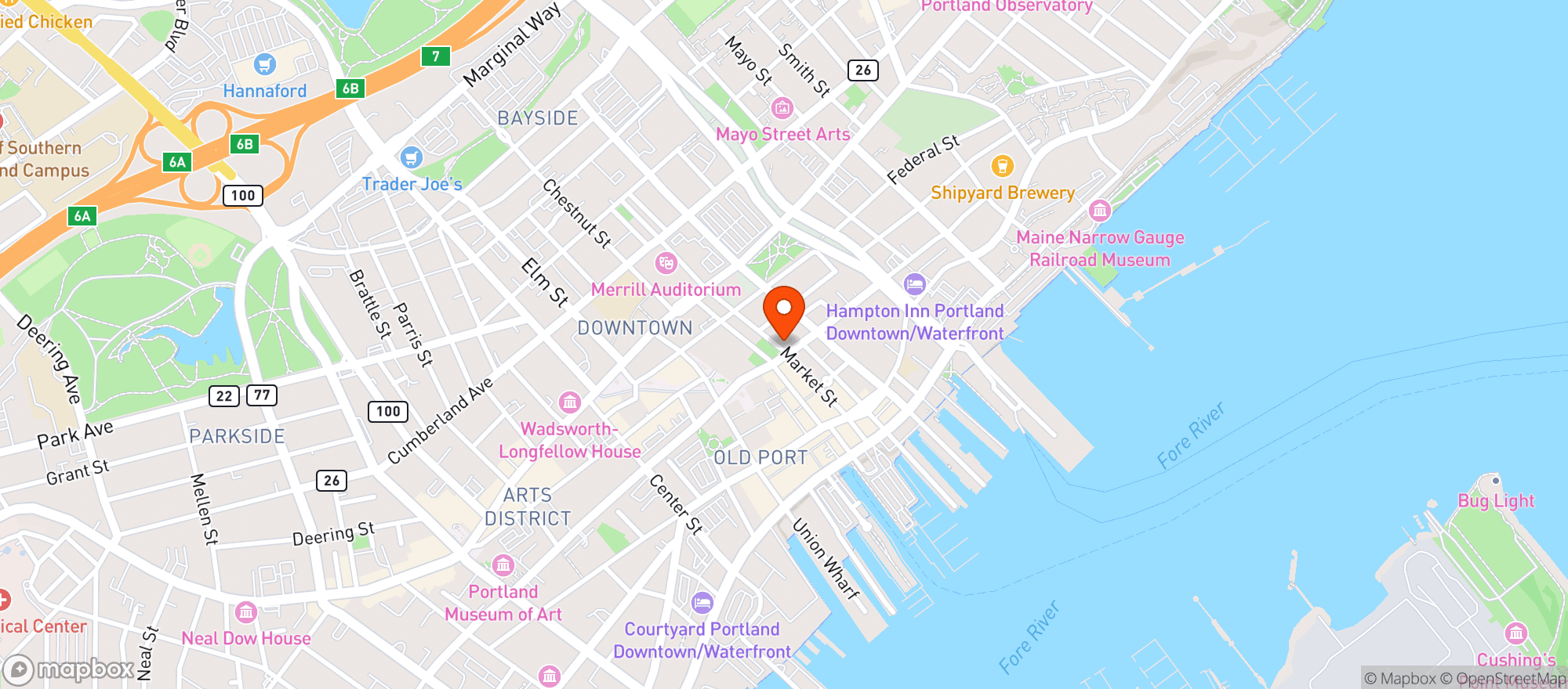 Map showing Hunt & Alpine