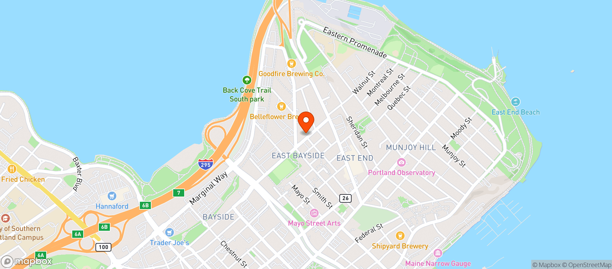 Map showing Portland Zoo